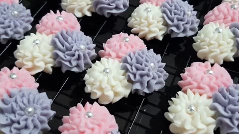 Three Dahlia Flower Cookies