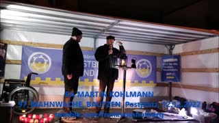 RA MARTIN KOHLMANN - BAUTZEN, Postplatz, 12 12 2022, 97. MAHNWACHE - Rede Kohlmann, Bürgermikrofon