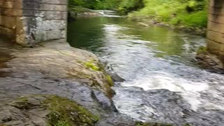 Fast flowing river in Devon England