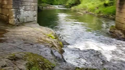 Fast flowing river in Devon England