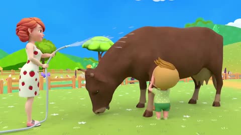 Boo Kids Play With Colorful Cows On The Farm - Educational Video & Kids Cartoons