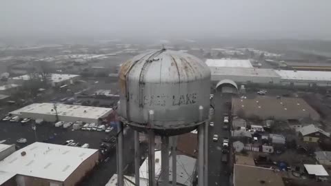 Drone Captures Snowstorm in South Salt Lake City in Utah