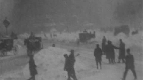 New York City In A Blizzard (1902 Original Black & White Film)