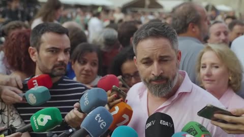 Rueda de prensa del candidato Abascal en Murcia antes del mitin del 23J