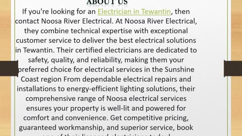 Electrician in Tewantin,