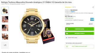 Relógio Technos Masculino Dourado Analógico 2115NBA/1D Garantia de Um Ano