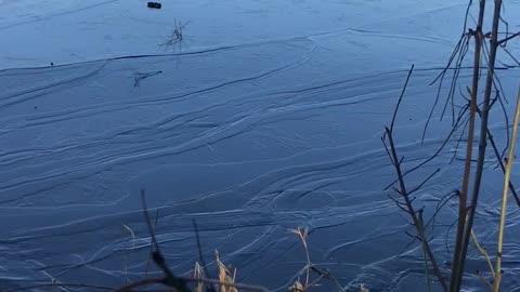 Boat Breaking Through Ice Creates Some Cool Effects