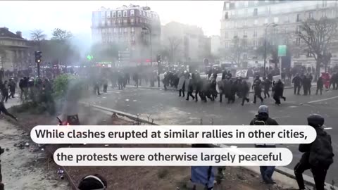 Protesters face off with police in France