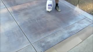 Repairing Dark Acid Stained Concrete