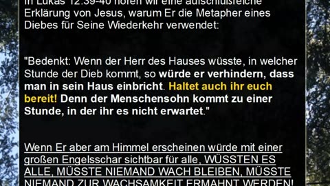 Die Rückkehr des Herrn Jesus in 1844 n.Chr „wie ein Dieb in der Nacht“ ? (Teil 5)