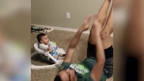 Funniest Baby and Dad Moment: When Baby At Home With Dad |Cute Baby Video 2023