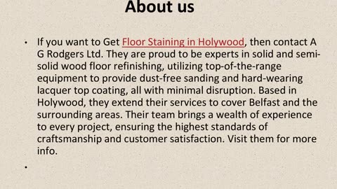 Best Floor Staining in Holywood.