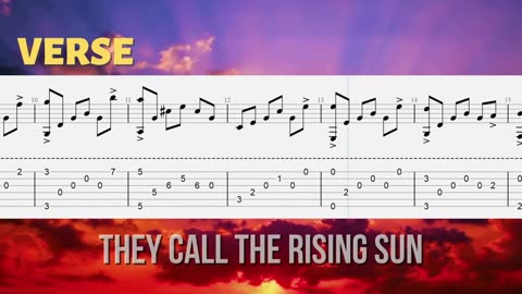 House Of The Rising Sun Fingerstyle Tab - The Animals