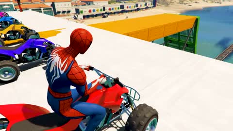 GTA V Epic New Stunt Race For Car Racing Challenge by Quad Bike, Cars and Motorcycle, Spider Shark4