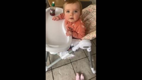 Baby girl adorably tries to prank mom with fake cough