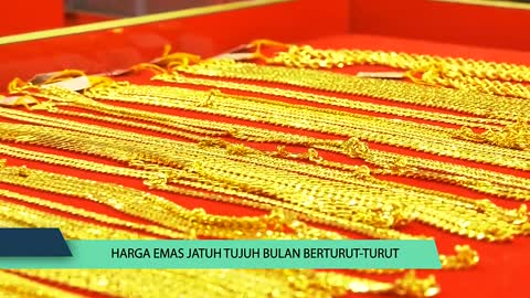 Harga Emas Jatuh Tujuh Bulan Berturut-Turut