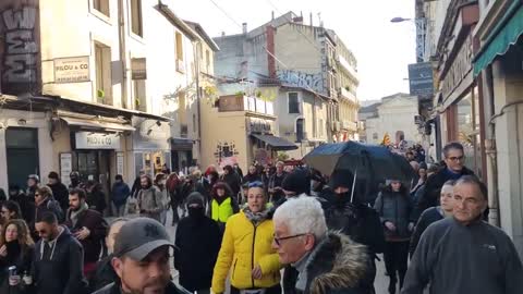 Protests in response to the rising cost of living in Montpelier, France.