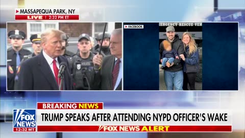 Trump addressees media outside wake of NYPD officer Jonathan Diller
