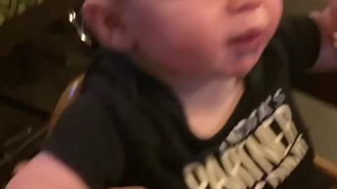 Baby hilarious reaction on tasting lemon
