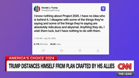 ‘Absolutely ridiculous’: Trump distances himself 'Project 2025' platform
