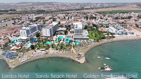 Lordos Hotel • Sandy Beach Hotel • Golden Bay Beach | Larnaca Drone Video