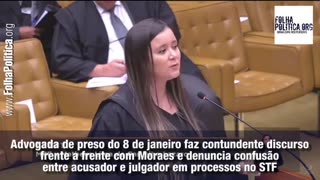 Advogada de preso do 8 de janeiro faz contundente discurso frente a frente com Moraes e denuncia...