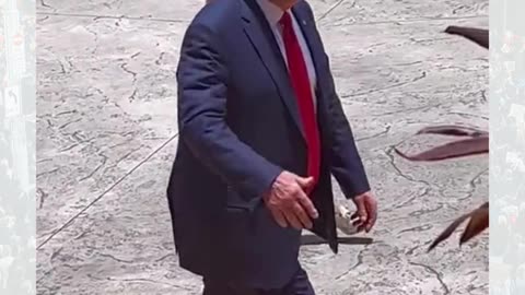 President Donald J. Trump's Patriotic Stance on his way to Court in Miami