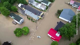 Floodwaters fill Vermont streets amid heavy rain