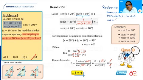 SEMESTRAL ADUNI 2021 | Semana 04 | Trigonometría S2