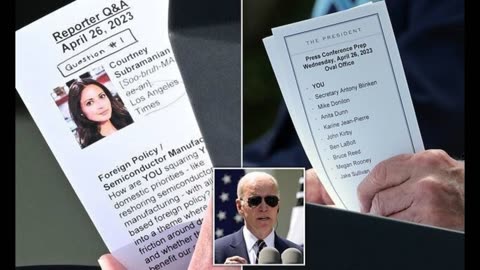 Biden Sent Out With His Cheat Sheet of "journalist's" questions in advance.