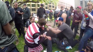 April 15 2017 Battle for Berkeley III 1.7 Another man left bloody after a fight with Antifa