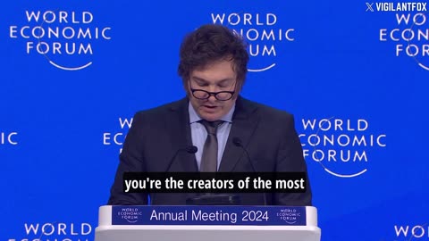 Argentina President Javier Milei Roars ‘Long Live Freedom’ In His Closing Remarks at Davos 2024