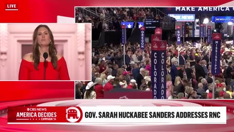 Sarah Huckabee Sanders says "not even an assassin's bullet could stop" Trump in RNC speech