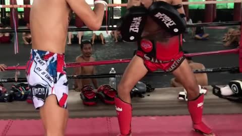 Watch our PATRIOT Muay Thai Boxing Shorts in action