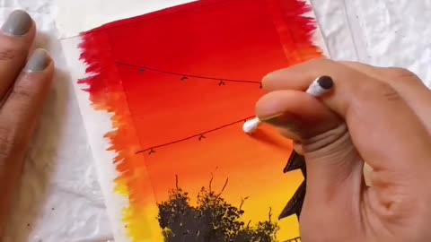 Painting using poster colours 😍😍.