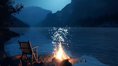 Relax with fire under the moon