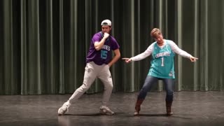 Mother-Son Duo Pull Off Epic Dance Moves At High School Talent Show