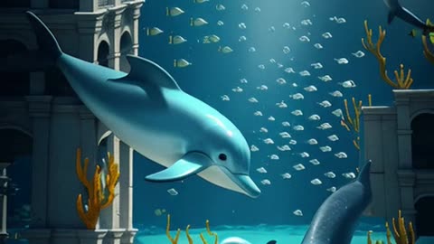 ✅Sunken Atlantis. Futuristic Video. #dolphin #cartoon #Atlantis #shorts
