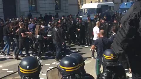 April 8 2017 France Corsica 2 Cops trying to disperse Antifa