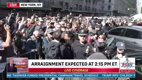 MTG Arrives Outside NYC Courthouse For Trump Arraignment