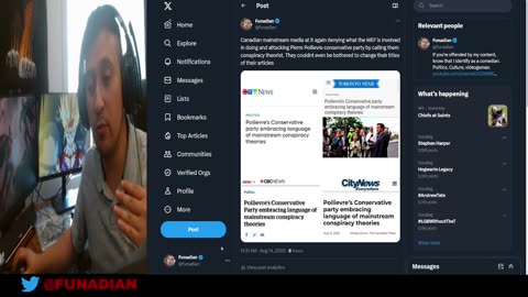Canadian Mainstream media COLLIDE to label Pierre Poilievre conservative party conspiracy theorist