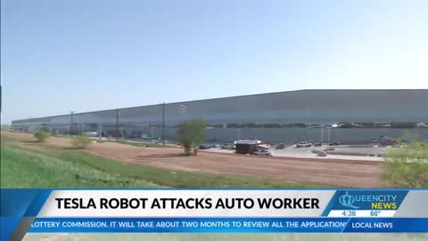 Tesla robot attacks auto worker #elonmusk #tesla