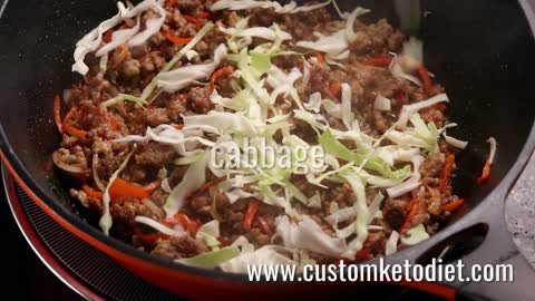 Try this delicious Keto Chili black-bean pork cabbage stir fry recipe