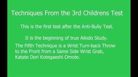 3rd Test techniques #5 Katate dori Kotegaeshi Omote
