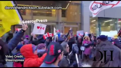 Protesters have surrounded the Canadian Embassy in NYC. USA supports the trucker demonstrations.