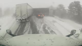 Dashcam Of Footage Of Pileup On Hwy 401