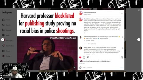 Jericho Green - BLACK Harvard Professor DESTROYS Racial Bias In Police Shootings Narrative