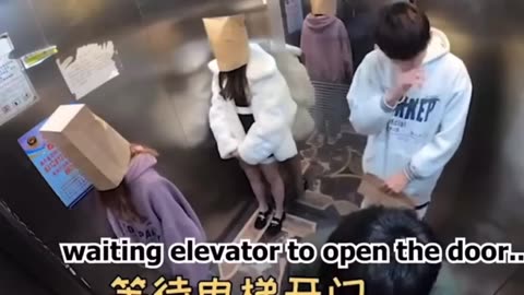 Chinese elevator prank 2023 funny