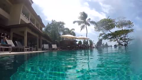 Hotel Pool Jumps Fun - Seychelles Holidays