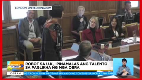 Robot sa U.K.,ipinamalas ang talent sa paglikha ng mga obra